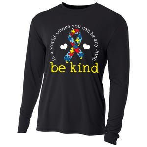 Autism Awareness Be Kind Kindness Ribbon Heart Cooling Performance Long Sleeve Crew