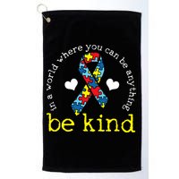 Autism Awareness Be Kind Kindness Ribbon Heart Golf Towel