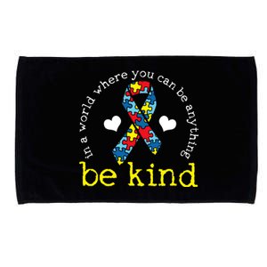 Autism Awareness Be Kind Kindness Ribbon Heart Microfiber Hand Towel