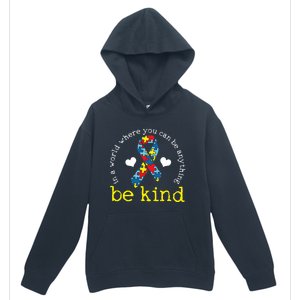 Autism Awareness Be Kind Kindness Ribbon Heart Urban Pullover Hoodie