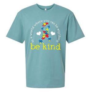 Autism Awareness Be Kind Kindness Ribbon Heart Sueded Cloud Jersey T-Shirt