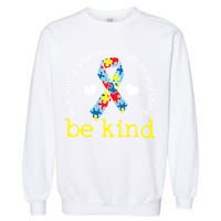 Autism Awareness Be Kind Kindness Ribbon Heart Garment-Dyed Sweatshirt
