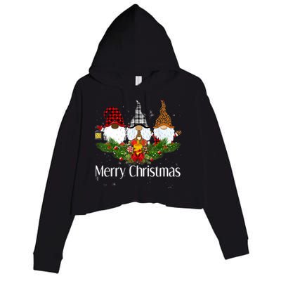 African American Black Gnome Ugly Christmas Matching Pjs Great Gift Crop Fleece Hoodie