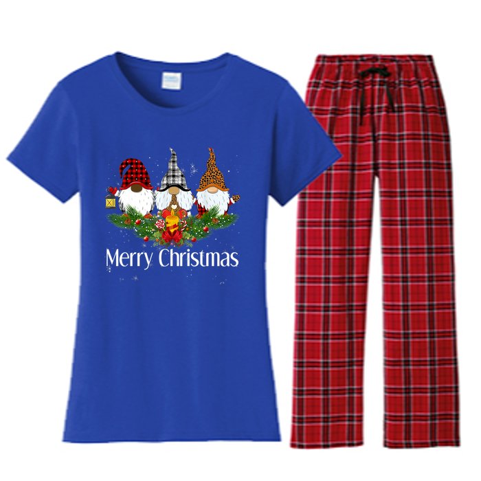 African American Black Gnome Ugly Christmas Matching Pjs Great Gift Women's Flannel Pajama Set