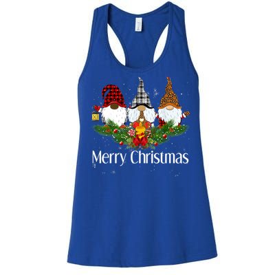 African American Black Gnome Ugly Christmas Matching Pjs Great Gift Women's Racerback Tank