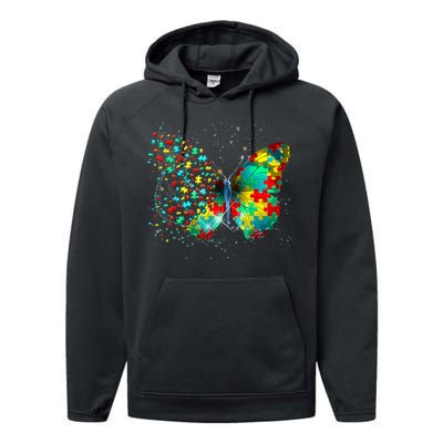 Autism Awareness Butterfly Peace Lover Gift Performance Fleece Hoodie