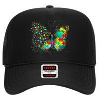 Autism Awareness Butterfly Peace Lover Gift High Crown Mesh Back Trucker Hat