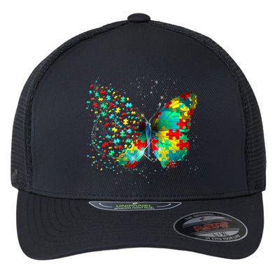 Autism Awareness Butterfly Peace Lover Gift Flexfit Unipanel Trucker Cap