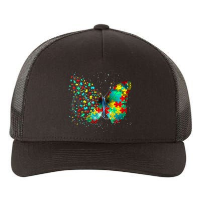 Autism Awareness Butterfly Peace Lover Gift Yupoong Adult 5-Panel Trucker Hat