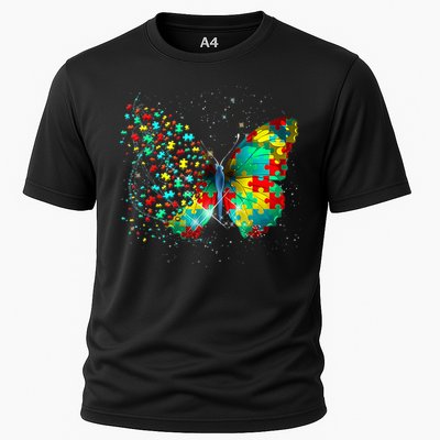 Autism Awareness Butterfly Peace Lover Gift Cooling Performance Crew T-Shirt