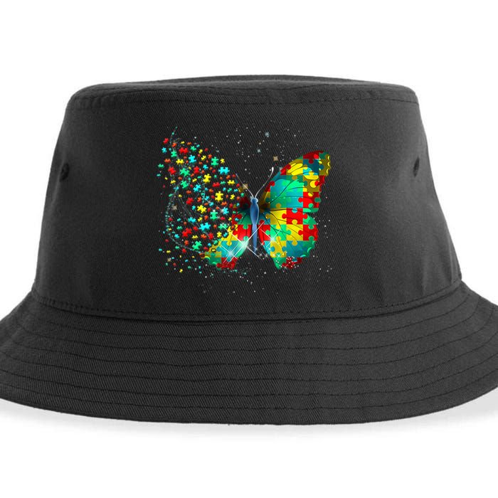 Autism Awareness Butterfly Peace Lover Gift Sustainable Bucket Hat