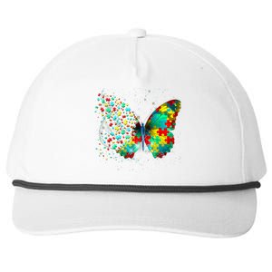 Autism Awareness Butterfly Peace Lover Gift Snapback Five-Panel Rope Hat