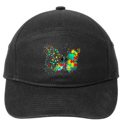 Autism Awareness Butterfly Peace Lover Gift 7-Panel Snapback Hat