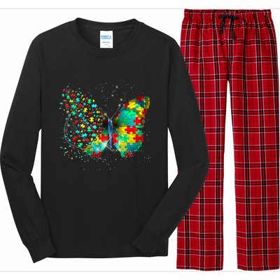 Autism Awareness Butterfly Peace Lover Gift Long Sleeve Pajama Set