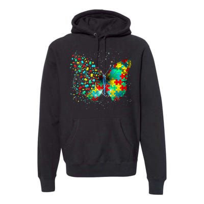 Autism Awareness Butterfly Peace Lover Gift Premium Hoodie