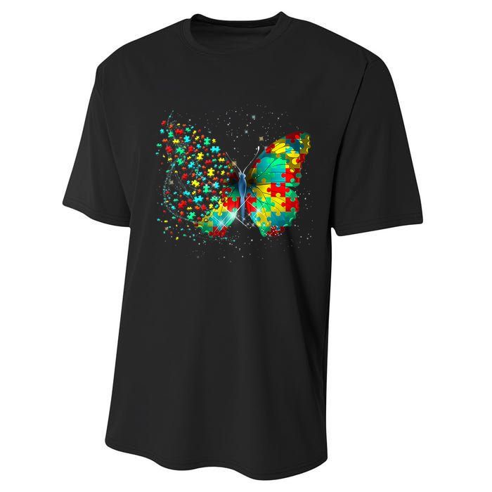 Autism Awareness Butterfly Peace Lover Gift Performance Sprint T-Shirt