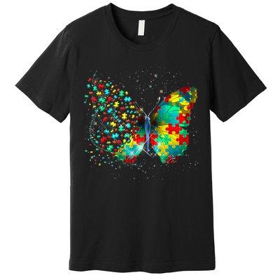 Autism Awareness Butterfly Peace Lover Gift Premium T-Shirt