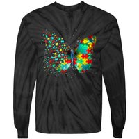 Autism Awareness Butterfly Peace Lover Gift Tie-Dye Long Sleeve Shirt