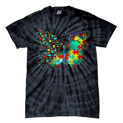 Autism Awareness Butterfly Peace Lover Gift Tie-Dye T-Shirt