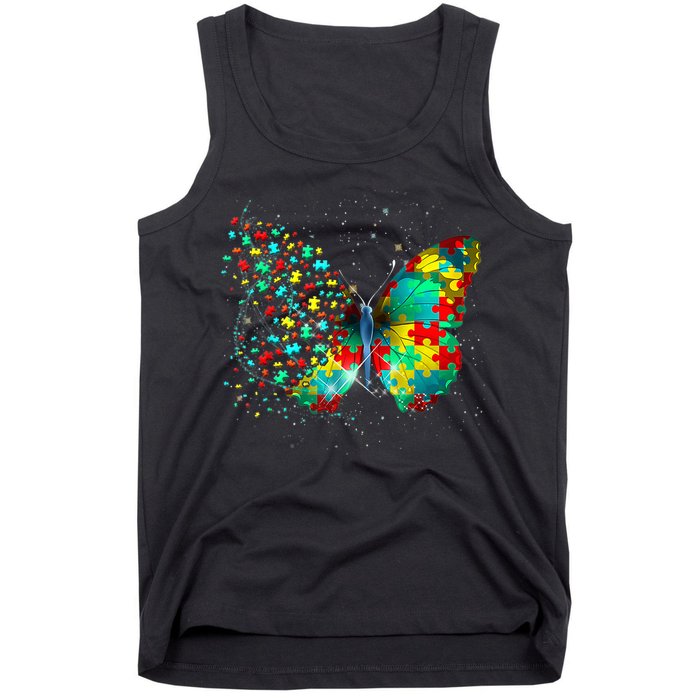 Autism Awareness Butterfly Peace Lover Gift Tank Top