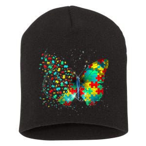 Autism Awareness Butterfly Peace Lover Gift Short Acrylic Beanie