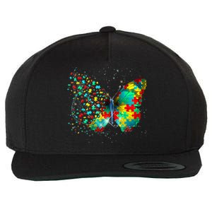 Autism Awareness Butterfly Peace Lover Gift Wool Snapback Cap