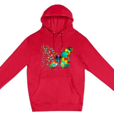 Autism Awareness Butterfly Peace Lover Gift Premium Pullover Hoodie