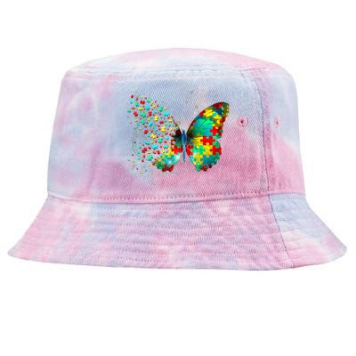 Autism Awareness Butterfly Peace Lover Gift Tie-Dyed Bucket Hat