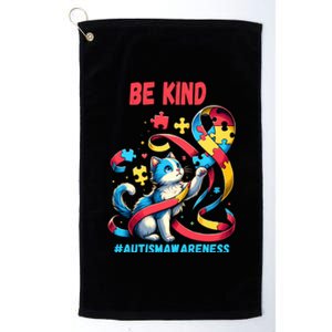 Autism Awareness Be Kind Cat Funny Gift Platinum Collection Golf Towel