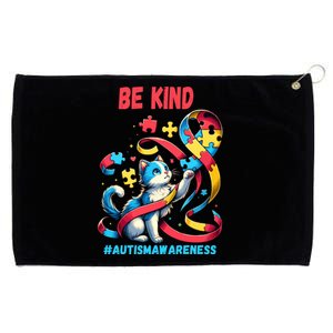 Autism Awareness Be Kind Cat Funny Gift Grommeted Golf Towel