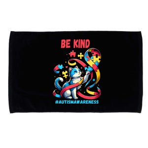 Autism Awareness Be Kind Cat Funny Gift Microfiber Hand Towel