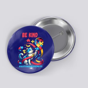 Autism Awareness Be Kind Cat Funny Gift Button