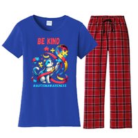 Autism Awareness Be Kind Cat Funny Gift Women's Flannel Pajama Set