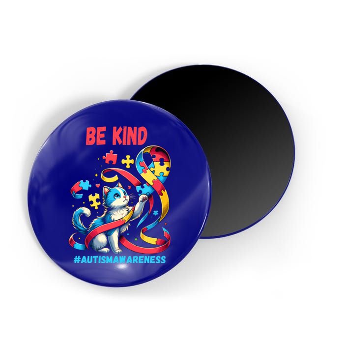 Autism Awareness Be Kind Cat Funny Gift Magnet