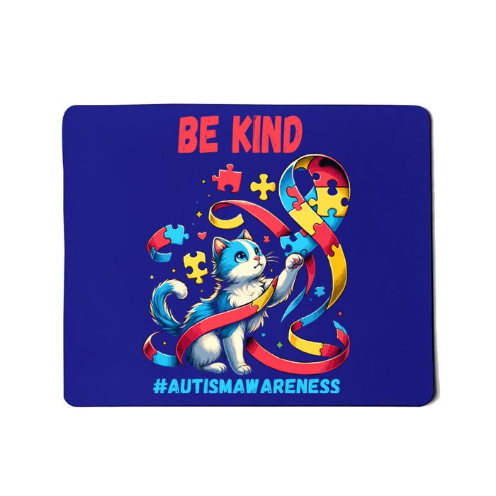 Autism Awareness Be Kind Cat Funny Gift Mousepad