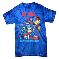 Autism Awareness Be Kind Cat Funny Gift Tie-Dye T-Shirt