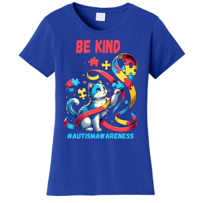 Autism Awareness Be Kind Cat Funny Gift Women's T-Shirt