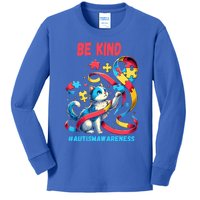 Autism Awareness Be Kind Cat Funny Gift Kids Long Sleeve Shirt