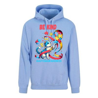 Autism Awareness Be Kind Cat Funny Gift Unisex Surf Hoodie