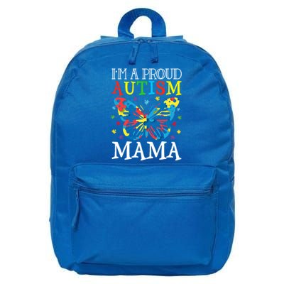 Autism Awareness Butterfly Design IM A Proud Autism Mama Gift 16 in Basic Backpack