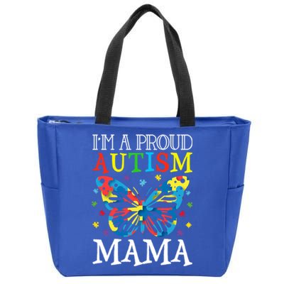 Autism Awareness Butterfly Design IM A Proud Autism Mama Gift Zip Tote Bag