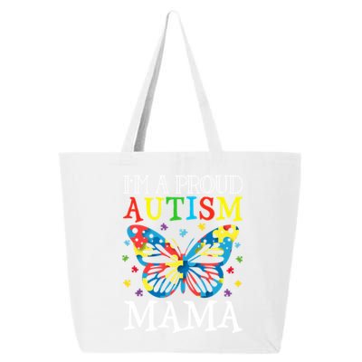 Autism Awareness Butterfly Design IM A Proud Autism Mama Gift 25L Jumbo Tote