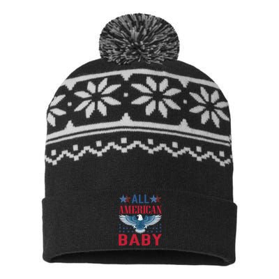 All American Baby Patriotic USA-Made Snowflake Beanie