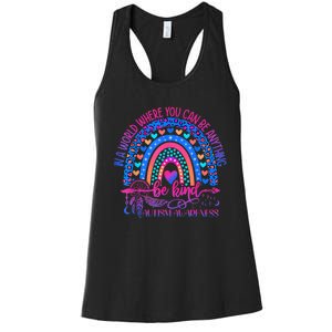 Autism Awareness Be Kind Leopard Rainbow Choose Kindness Women's Racerback Tank