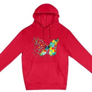 Autism Awareness Butterfly Peace Lover Gift Men Women Premium Pullover Hoodie