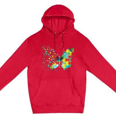 Autism Awareness Butterfly Peace Lover Gift Men Women Premium Pullover Hoodie