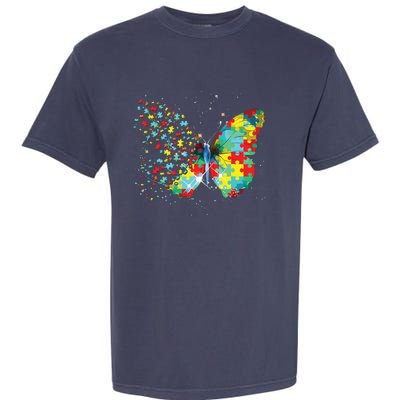 Autism Awareness Butterfly Peace Lover Gift Men Women Garment-Dyed Heavyweight T-Shirt