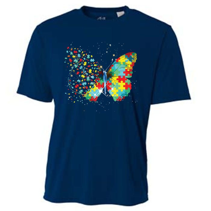 Autism Awareness Butterfly Peace Lover Gift Men Women Cooling Performance Crew T-Shirt