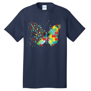 Autism Awareness Butterfly Peace Lover Gift Men Women Tall T-Shirt