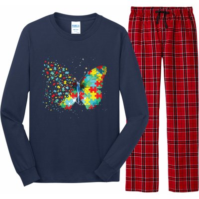 Autism Awareness Butterfly Peace Lover Gift Men Women Long Sleeve Pajama Set